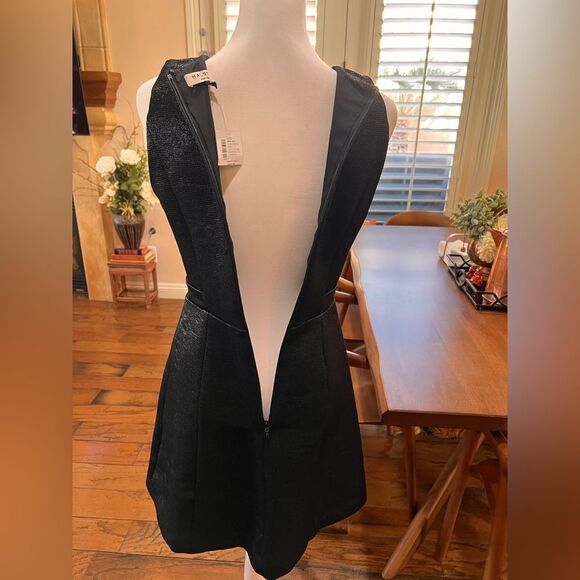 Halston Heritage Evening  Fit Flare Black Formal Mini Dress Size 4 NEW $475 - Picture 9 of 11